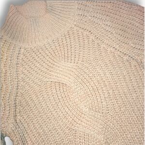 Calvin Klein Pullover Mock Turtleneck Cable Knit Sweater - Size XS